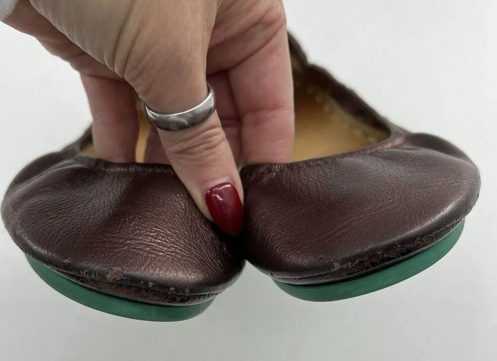 Tieks Sz 8 Ballet Flat Rasberry Truffle Brown Metallic Leather By Gavrieli RARE - Image 11