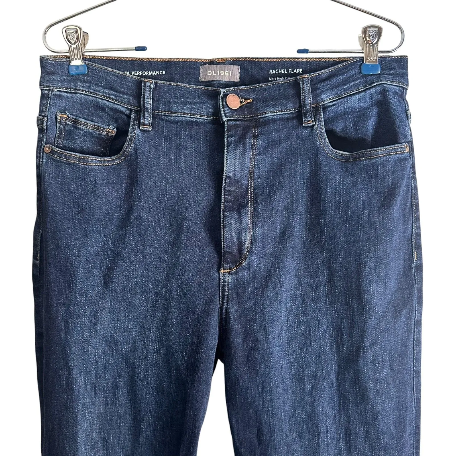 DL1961 Rachel Ultra High Rise Flare Instasculpt Denim Sz 31 - Image 6