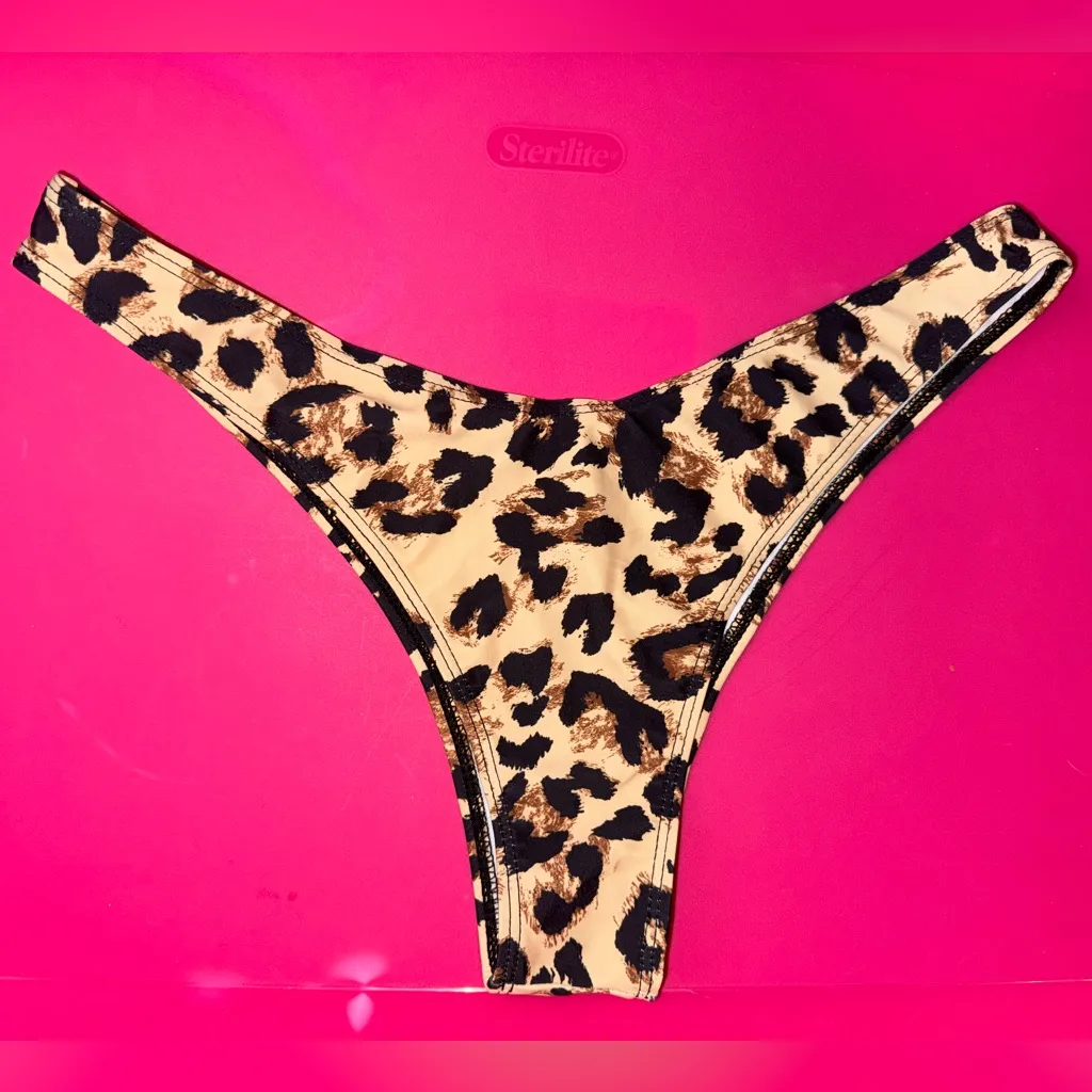 Leopard Print Bikini Bottom Brown Size 6 - Image 2