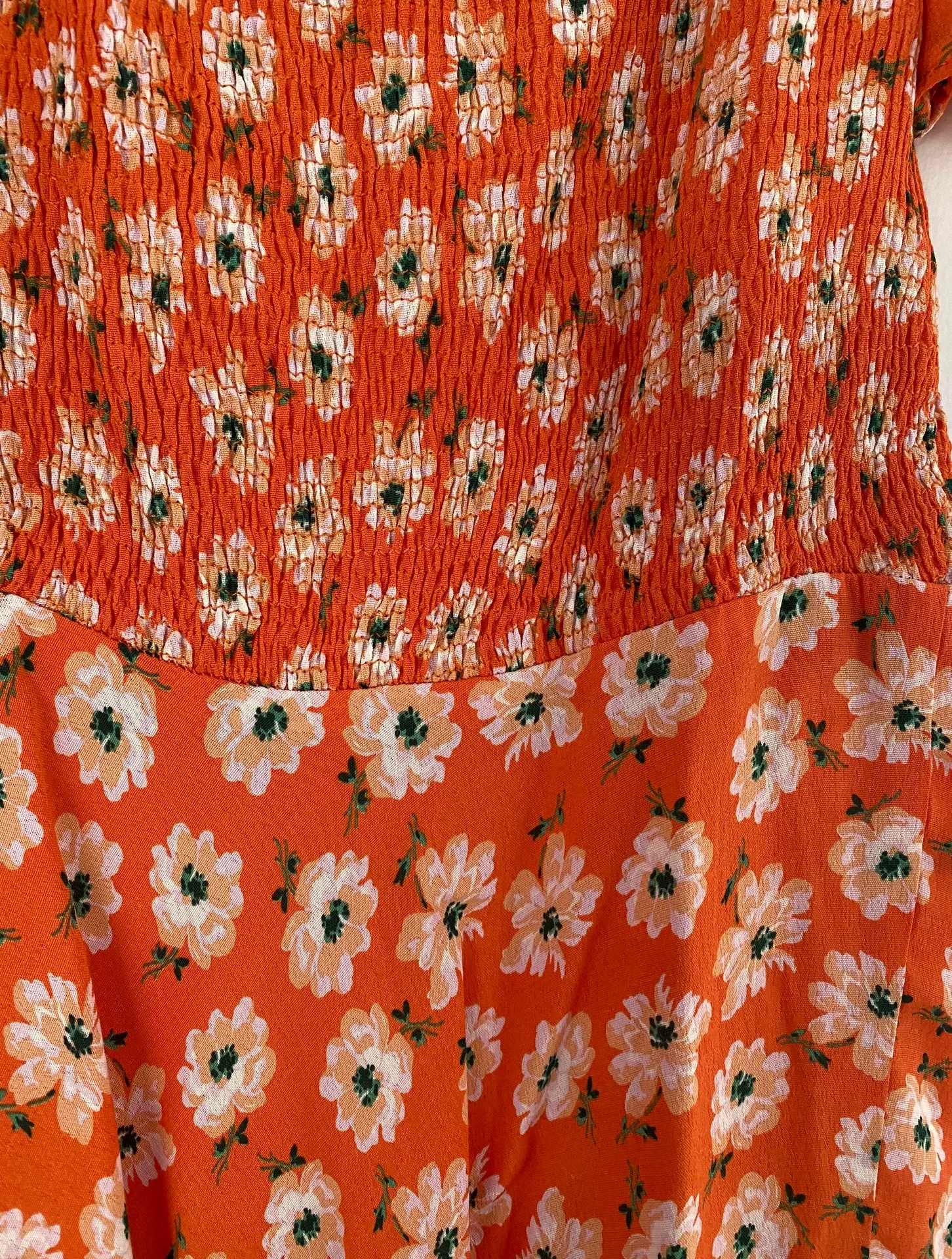 ZARA Orange Floral Mini Dress - Image 3