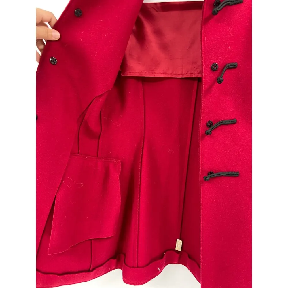 Philosophy Di Alberta Ferretti Red Toggle Front Beaded Collar Coat Size 2 - Image 7