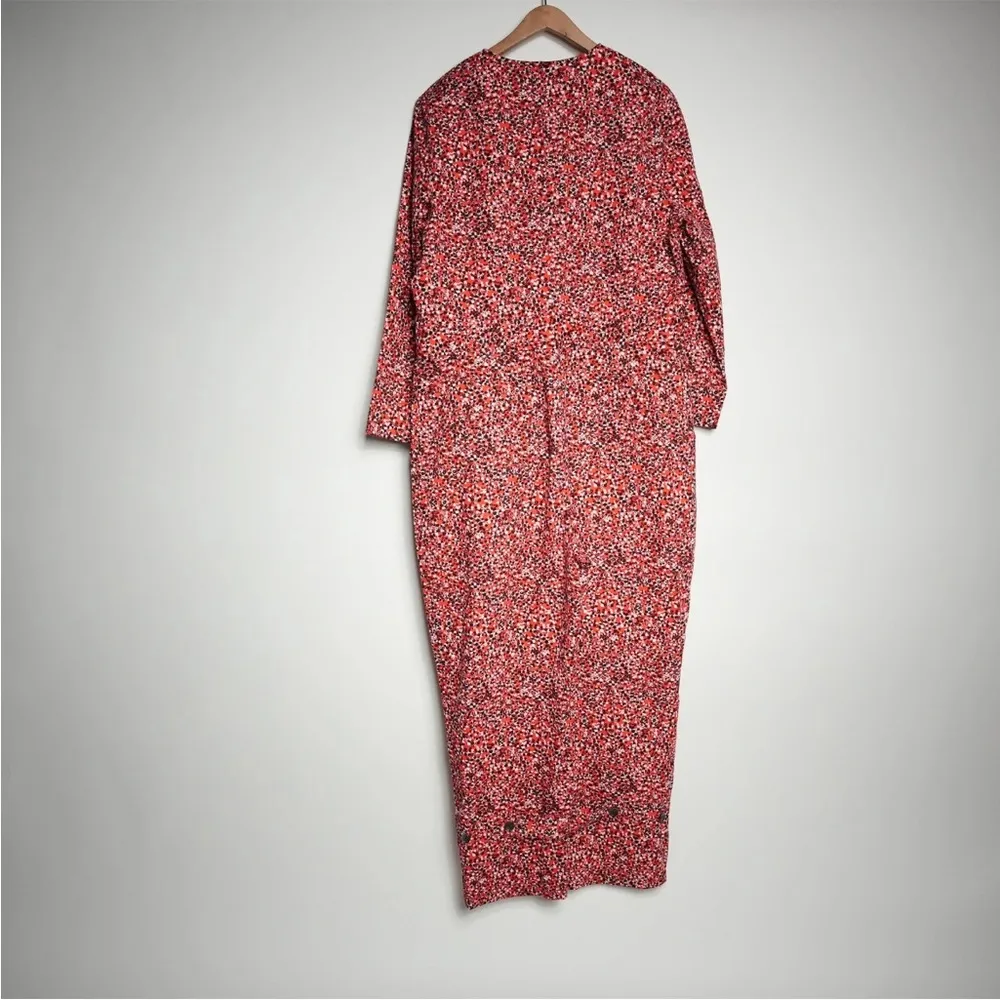 Rebecca Minkoff Floral Orange Red & Black Print Jumpsuit Size 10 - Image 6