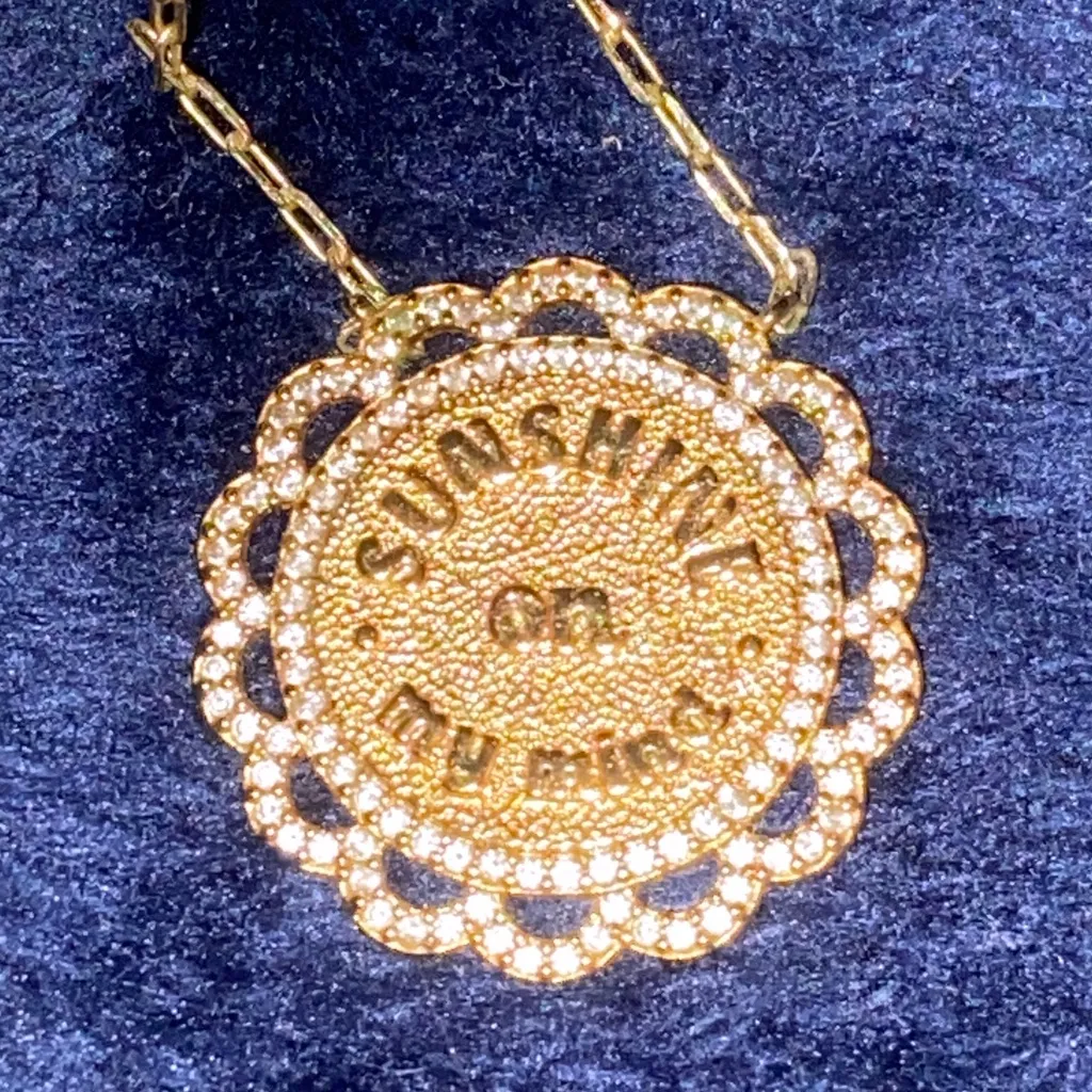 ANTHRO SUNSHINE ON MY MIND Serefina Gold tone Necklace - Image 2