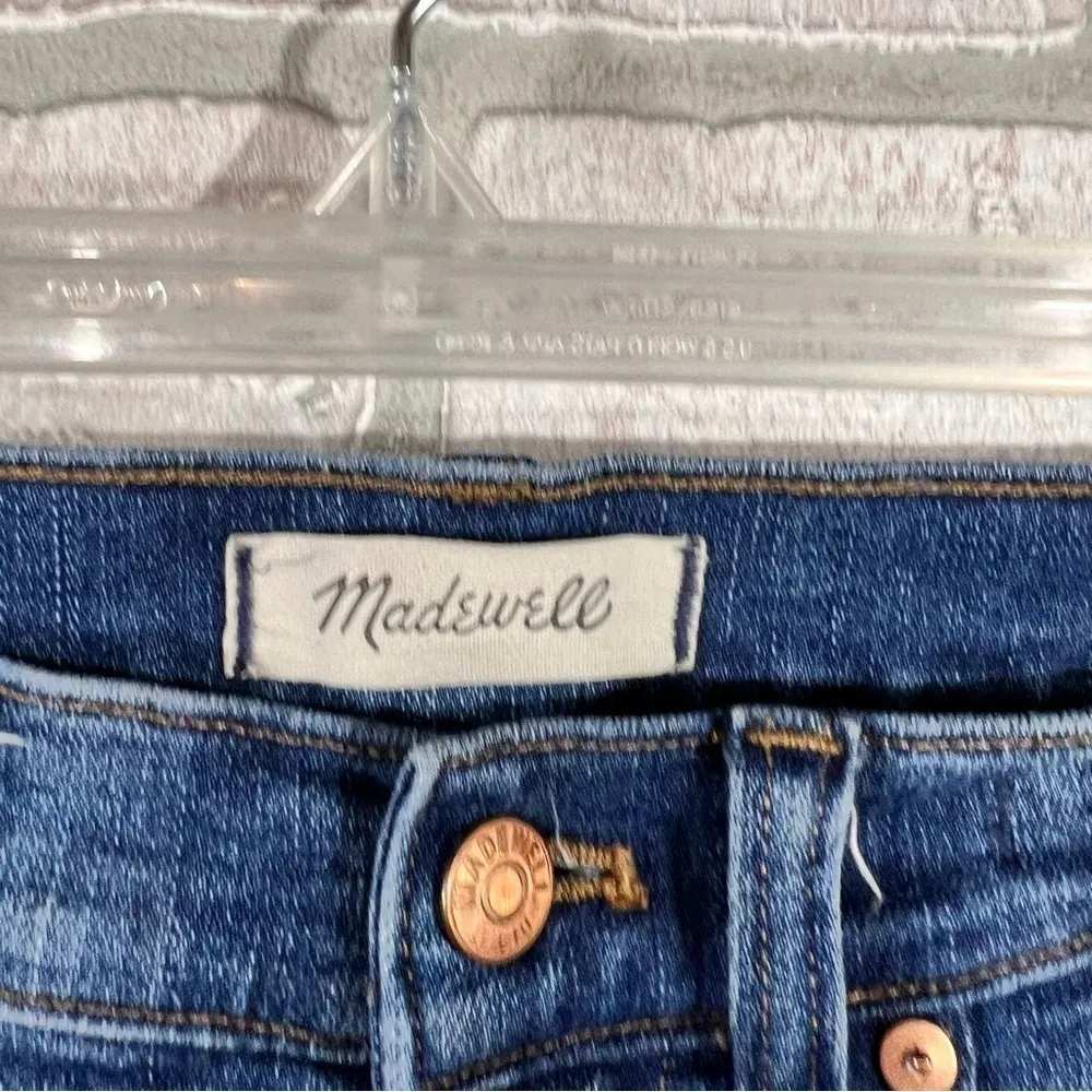 Madewell TALL 9” Midrise Skinny York Wash Rip and Repair Edition Jeans Size 28T - Image 10