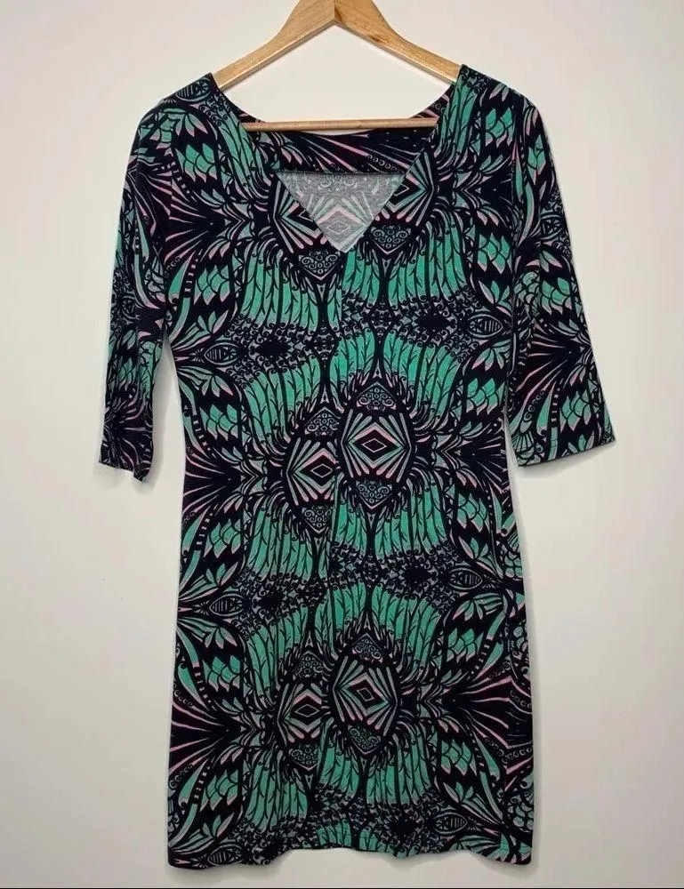 Amanda Uprichard 3/4 Sleeve V-Back Fitted Dress Size Medium - Image 5