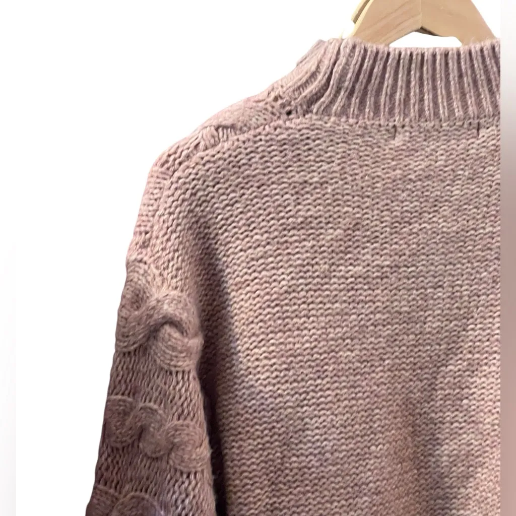 Altar'd State Cropped Cable Knit Sweater - Taupe NWT - Image 15