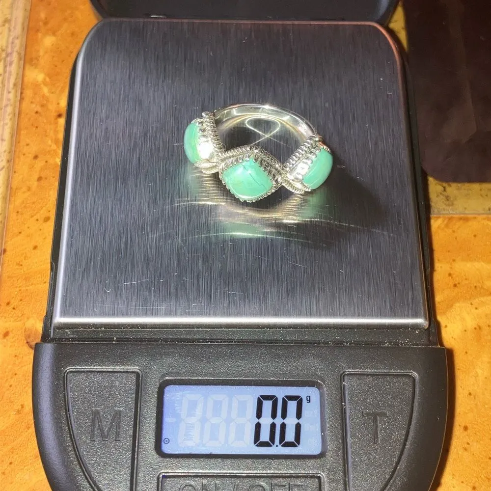 Royston Turquoise Sterling Silver Ring Size 7 Green - Image 9