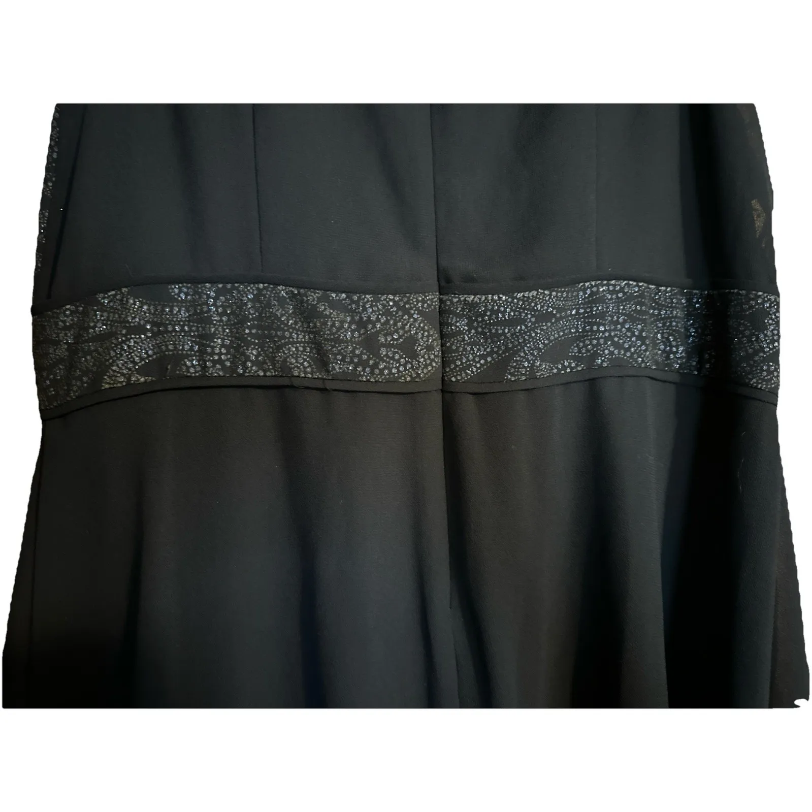 Le BOSS Blue Navy Formal Dress Size 16 Sleeveless Lined V - Image 5