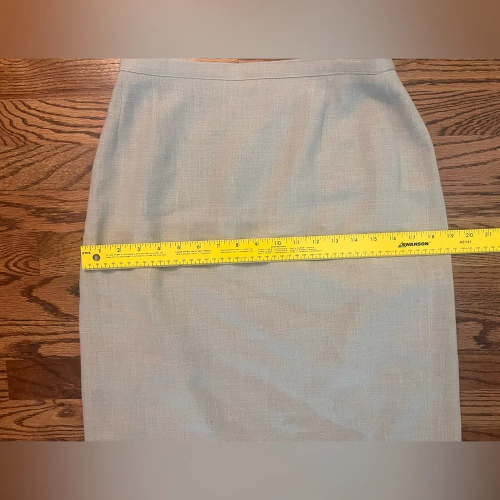 Vintage Giorgio Armani Gray High Waist Pencil Skirt Wool Linen Blend - Image 9