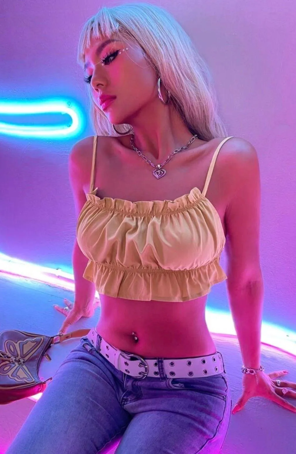 SheIn Ruffle Trim Backless Halter Top - Image 4