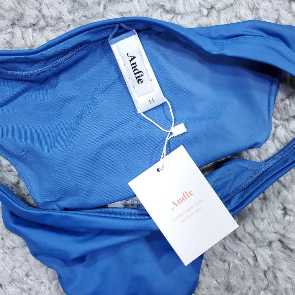 Andie Swim Caicos Bikini Bottom Blue Size Medium Stretch Swimsuit - Image 5