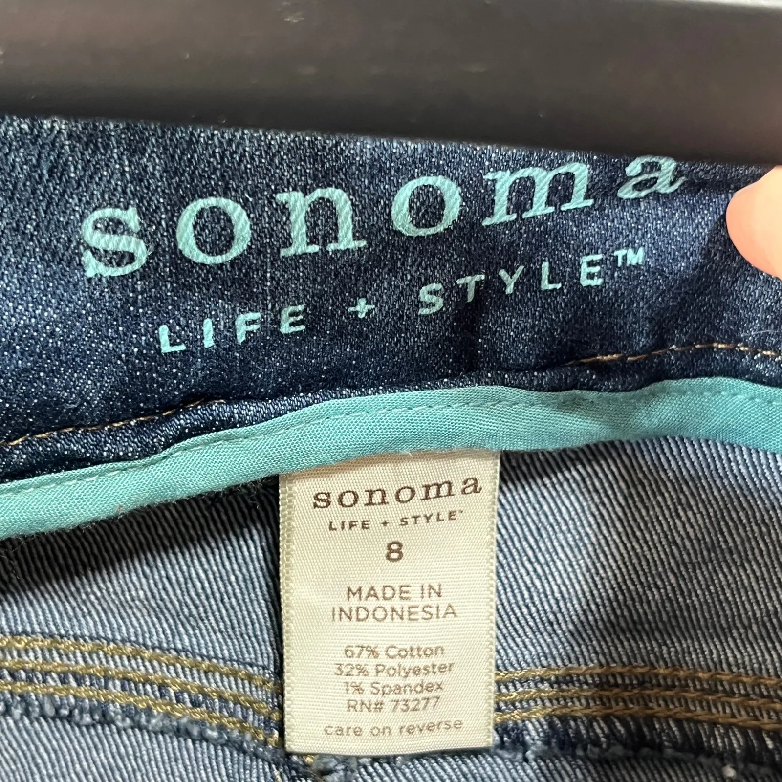 Sonoma Medium Wash Modern Fit Denim Skirt 8 Blue - Image 4