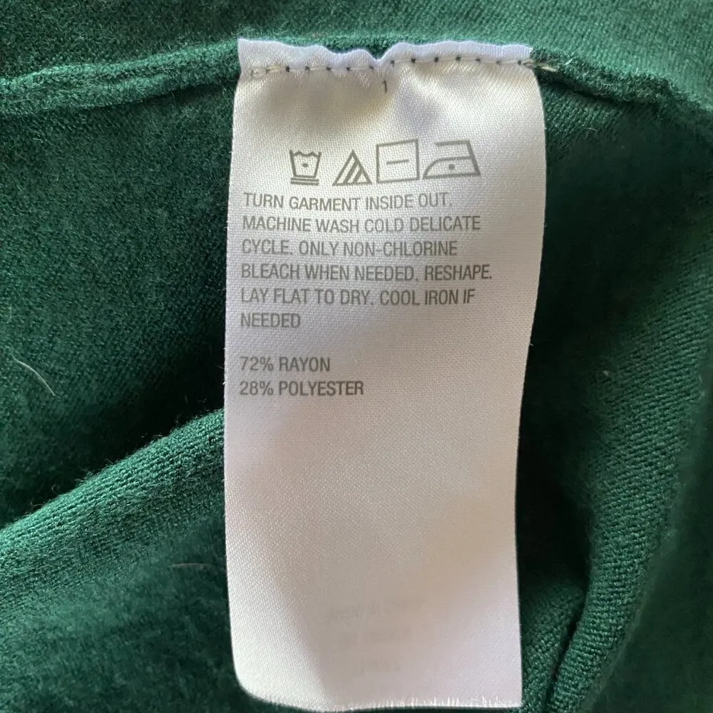 IMAN dark green long sleeve stretchy pullover turtleneck top women's size medium - Image 8