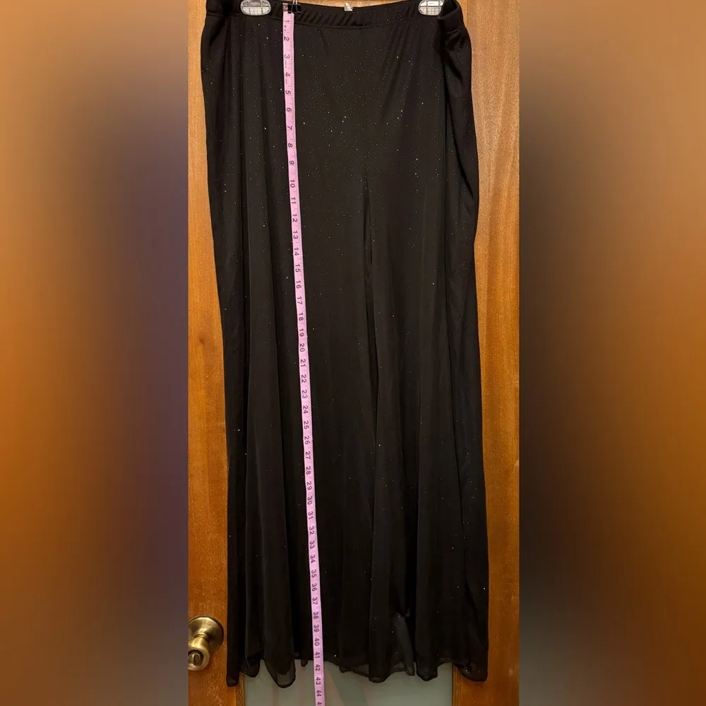 Avenue Women’s Plus Sheer Lined Black Sparkle Wide Leg Elastic Waist Pant 18/20 Size 18W - Image 6