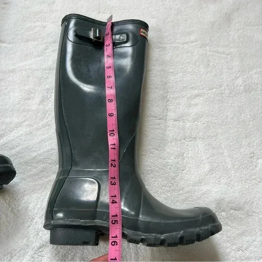 Hunter Original Gloss Tall Gray Rain Boots Size 5M 6F US.  37 - Image 11