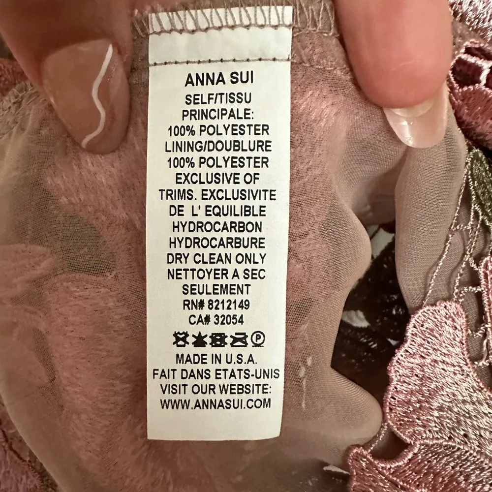 Anna Sui Anthropologie Metallic Rose Multi Floral Blouse Lace Bell Sleeve - Image 6