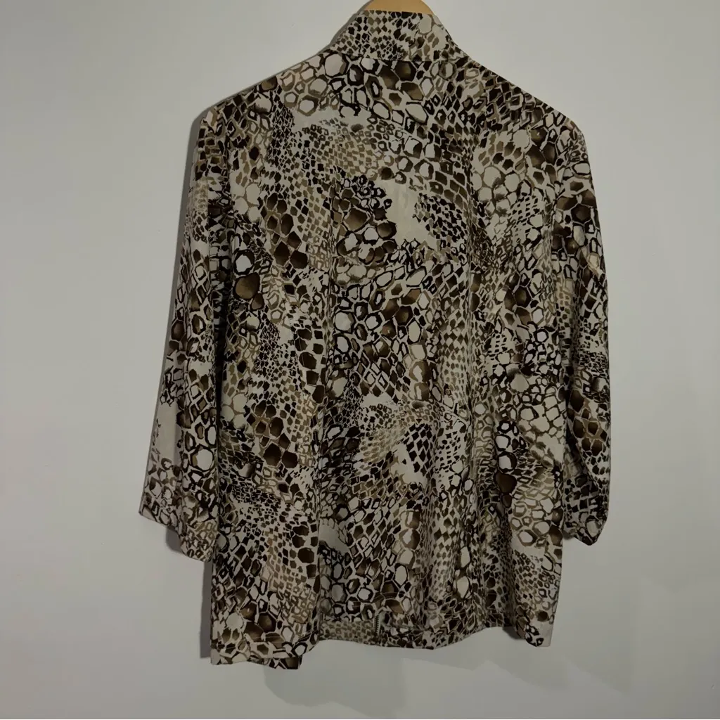 NEW Chico's Additions Printed Full Zip Jacket‎ w/ Pockets Size Large Chico's 2 - Image 2