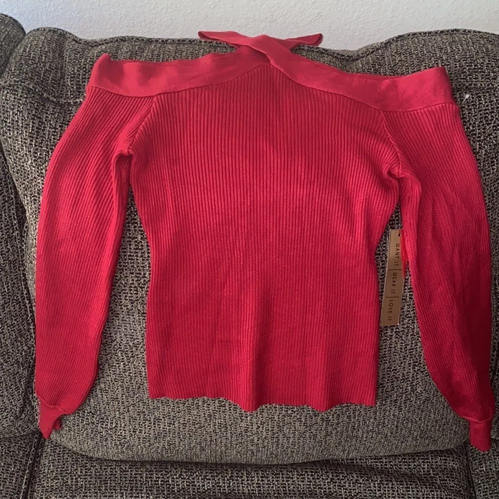 ✨HP✨Crisscross Off Shoulder Sweater✨ - Image 2