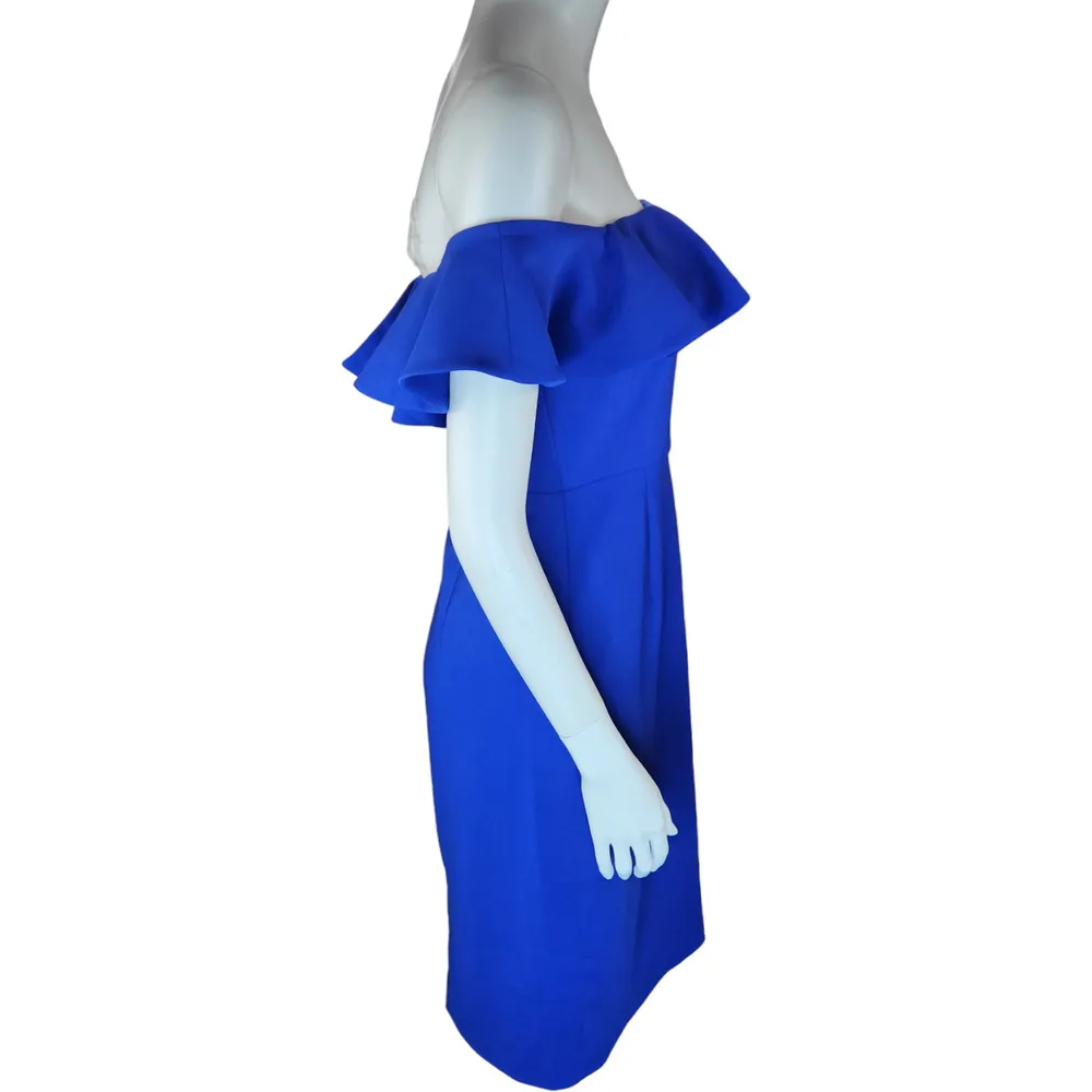 Camilyn Beth Womens Size 4 Blue Off-The-Shoulder Ruffled Sleeve Midi Dress - Image 5