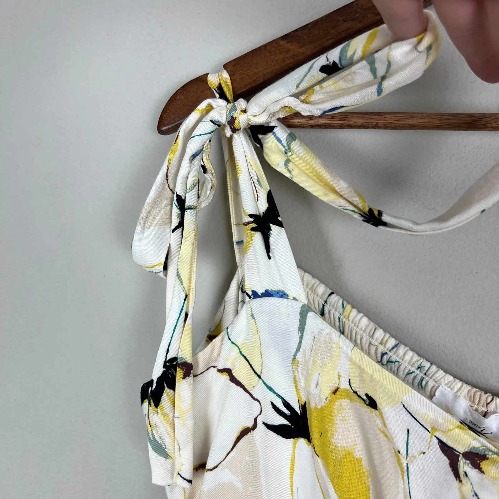 Soma Weekend Maxi Bra Dress XXL Yellow Blissful Blooms Rayon Challis Goddess NEW - Image 16