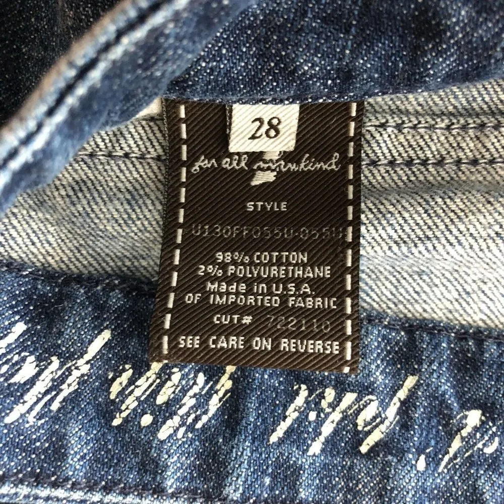 7 For All Mankind Womens Jeans A Pkt Flip Flop Boot Cut Medium Wash 28 - Image 6