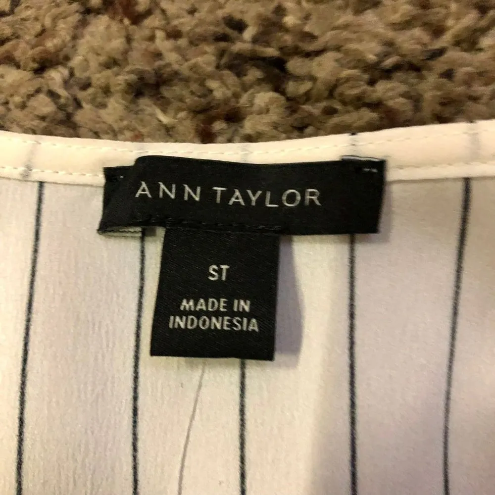 Ann Taylor Blouse Womens ST Tall New Striped Sleeveless - Image 9