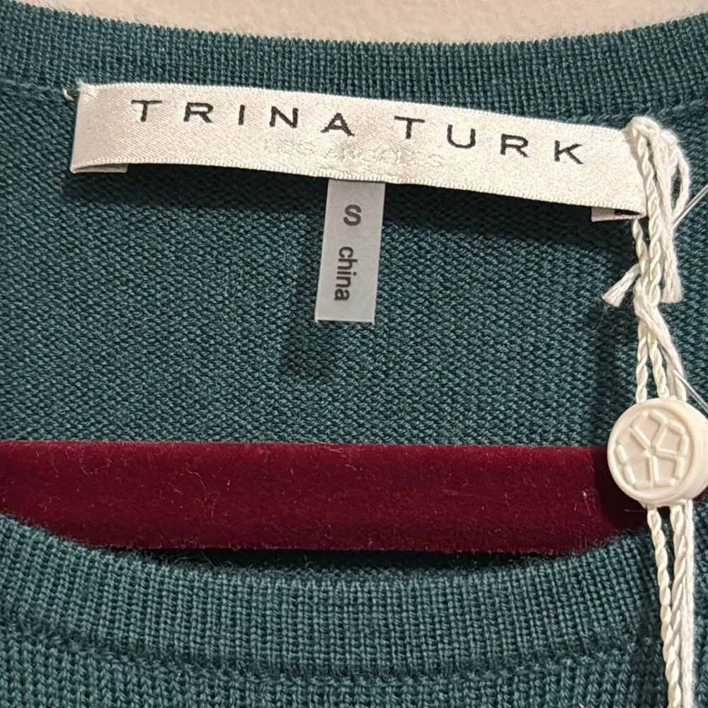 Trina Turk Over Ice Long Sleeve Tassel Hem Wool Sweater Dress C49 - Image 7