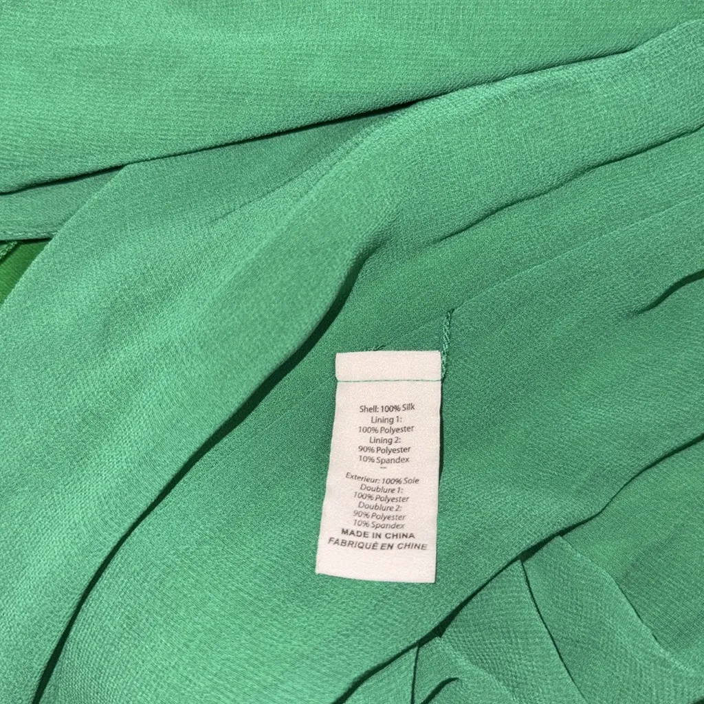 NEW Cinq à Sept emerald green Valmore Ruched Silk Midi Dress Size 4 - Image 6