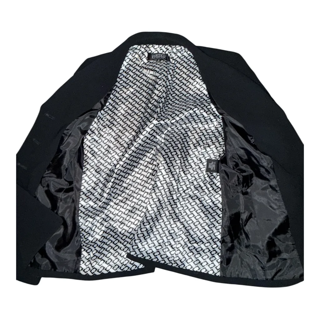 Kasper Black Blazer with Gold Zipper Details - Image 5