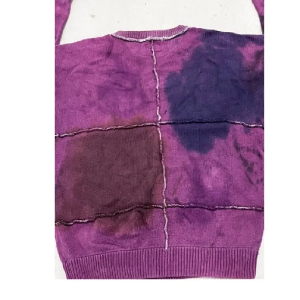 Urban Renewal Vintage 90s Tie Dye Maroon Knit Sweater Size‎ One Boho Grandpacore - Image 3