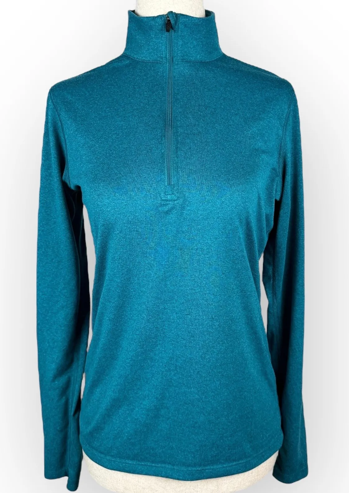 EMS Women's TechWick Teal Half-Zip Pullover Long Sleeve Shirt Hiking Skiing - Image 1