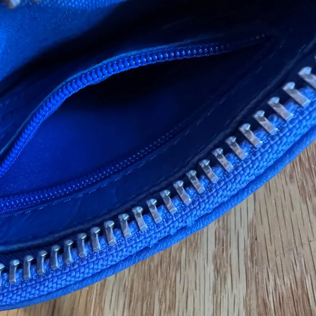 Cowboysbag Wristlet Pouch‎ Leather Cobalt Blue Soft Coin Purse Zip Wallet 7"x5" - Image 5