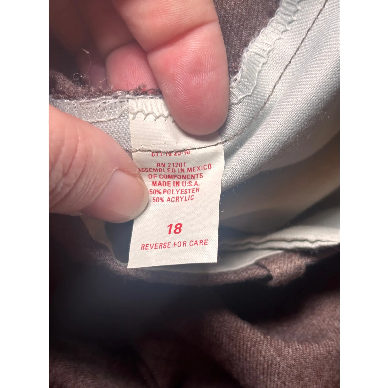 Vintage Farah for Her Light Brown Trouser Slacks Pants Flat Front Size 18 Career - Image 7