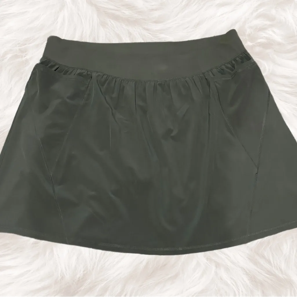 LIVI Active Olive Green Athletic Skort Skirt w Shorts Pockets Plus 22/24 Size 2X - Image 2