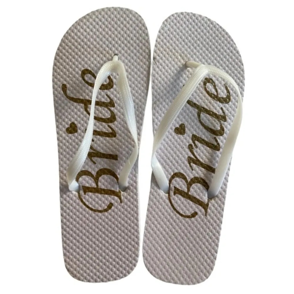 Wedding Day Flip Flops For Bride Size S (5/6) NWT - Image 3