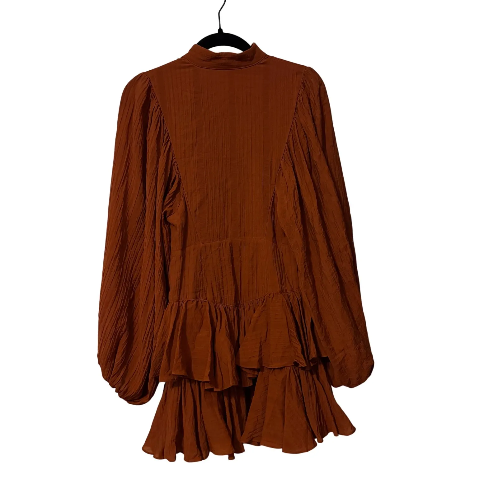 Shona Joy Paprika Mila Balloon Sleeve Frill Ruffle Tiered Mini Dress Size 4 - Image 5