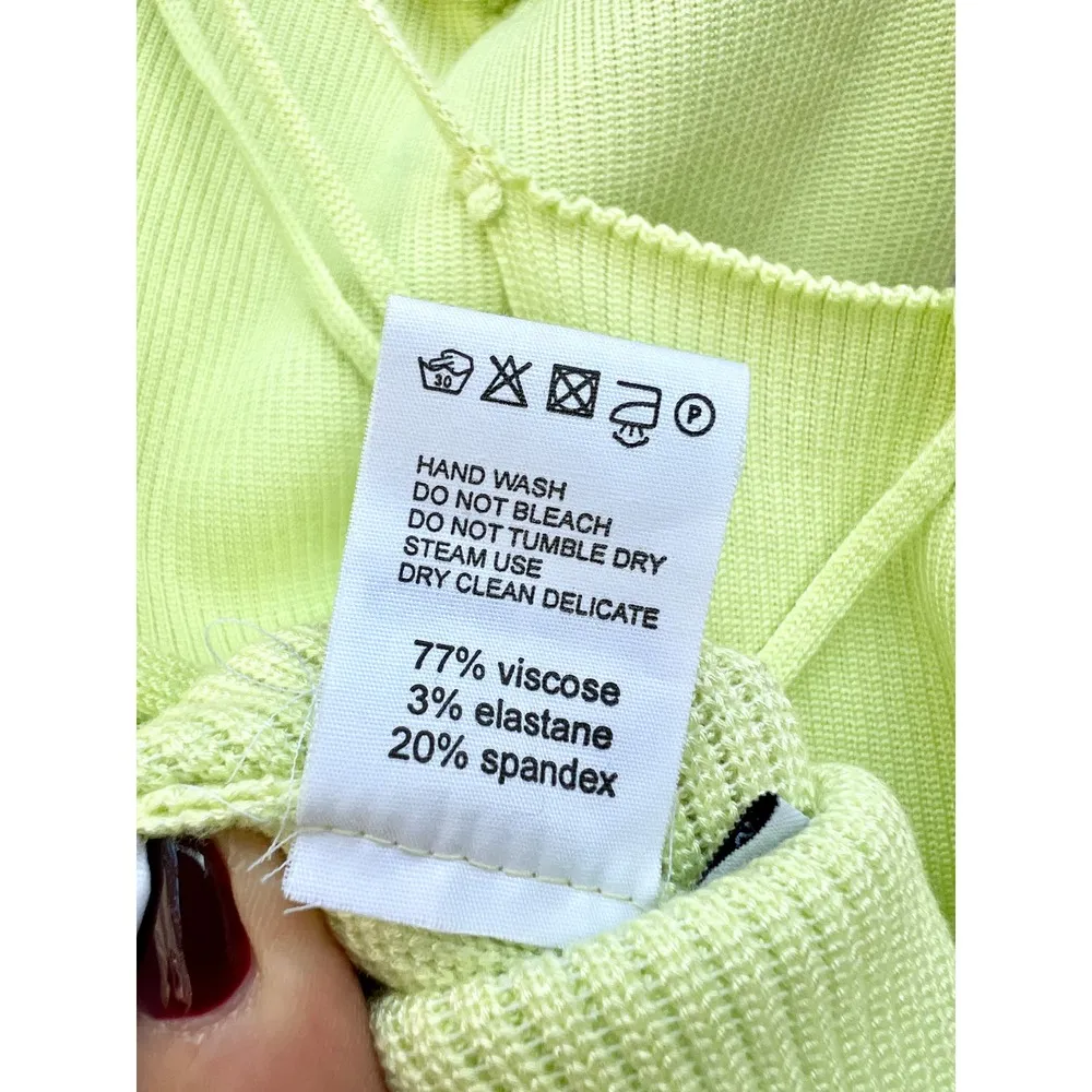 Korobeynikov Sleeveless Strappy Knit Open Back Mini Dress Green One Size / small - Image 6