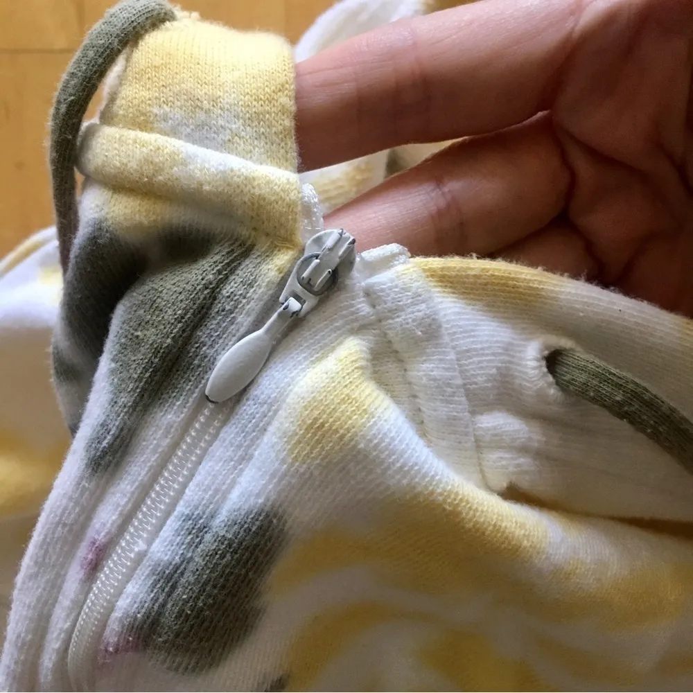 Old Navy Oversized Tie Dye Zip Hoodie, Yellow, Pink, Green, Size S - Image 4