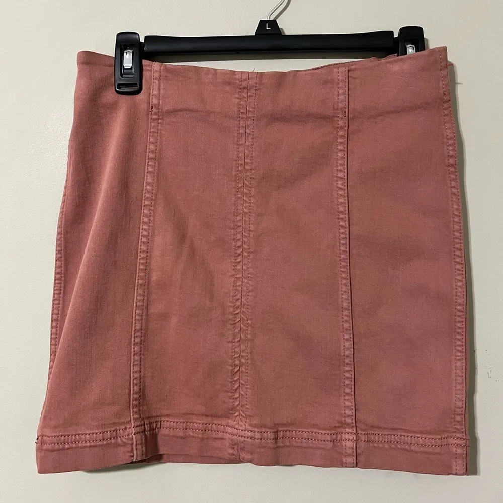 The Vine free souls boutique small stretch denim mini skirt burlwood zips up nwt - Image 12