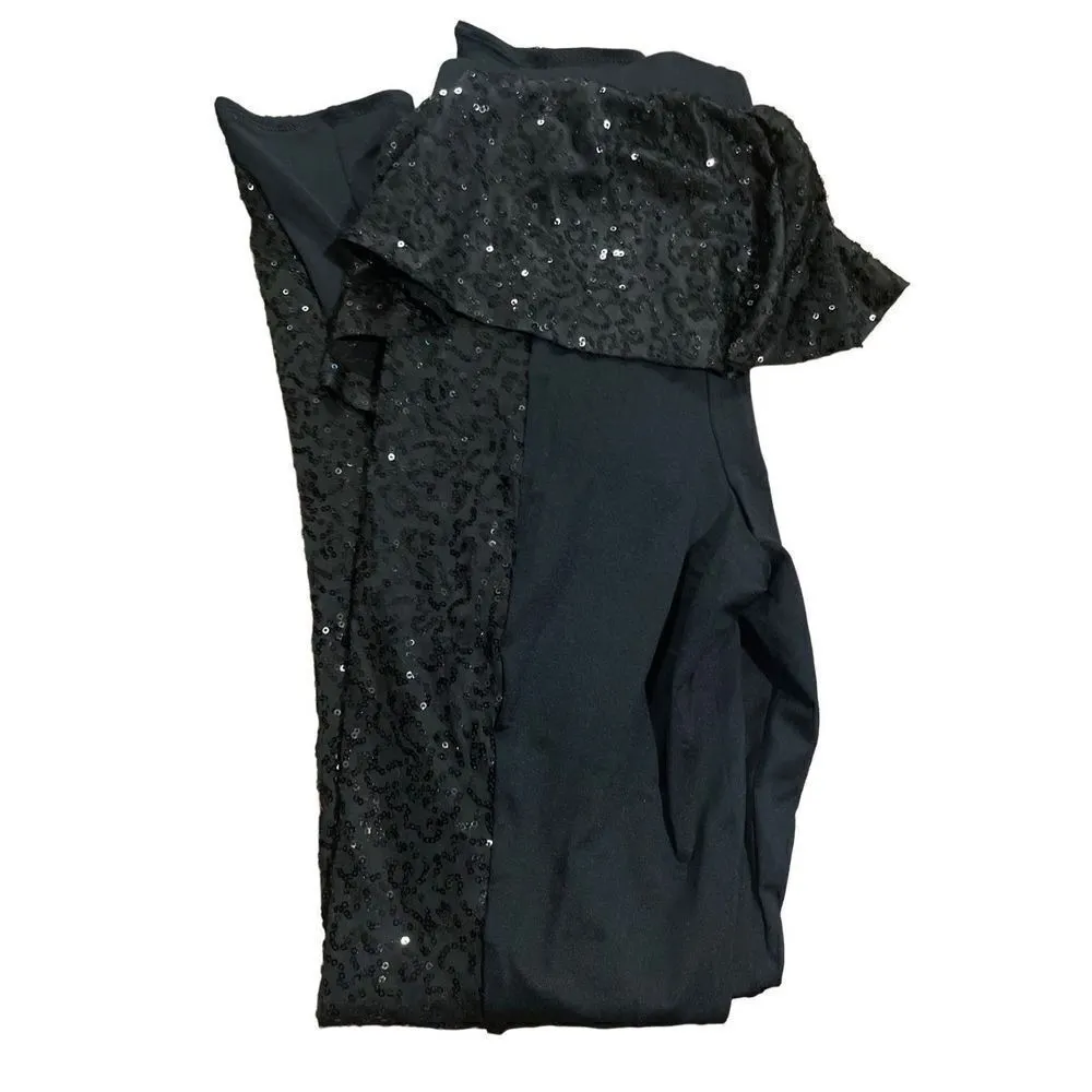 Weissman adult women’s dance performance theater sequin pants size med Black - Image 7