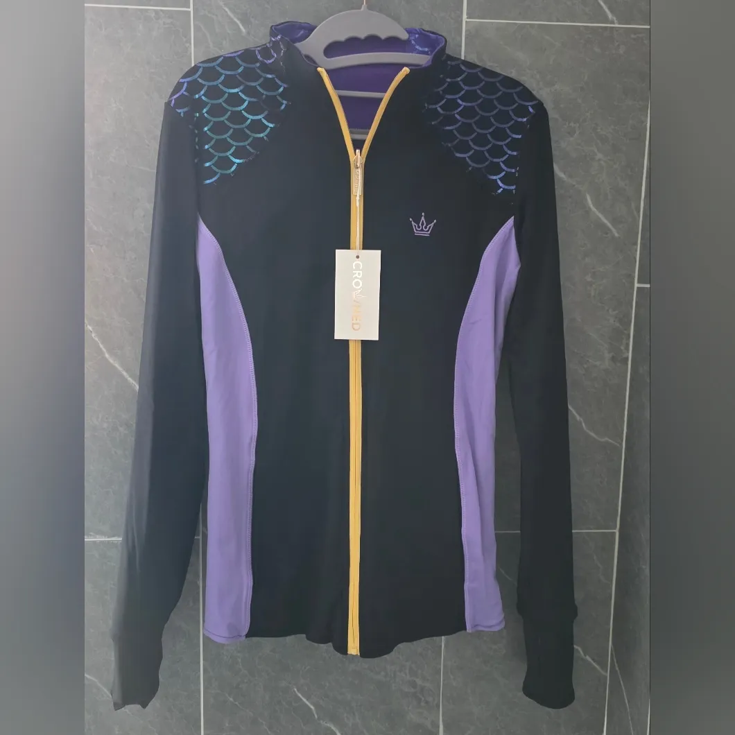 NWT Crowned Athletics Mermaid Princess Purple Dragon Reversible Jacket Medium - Image 8