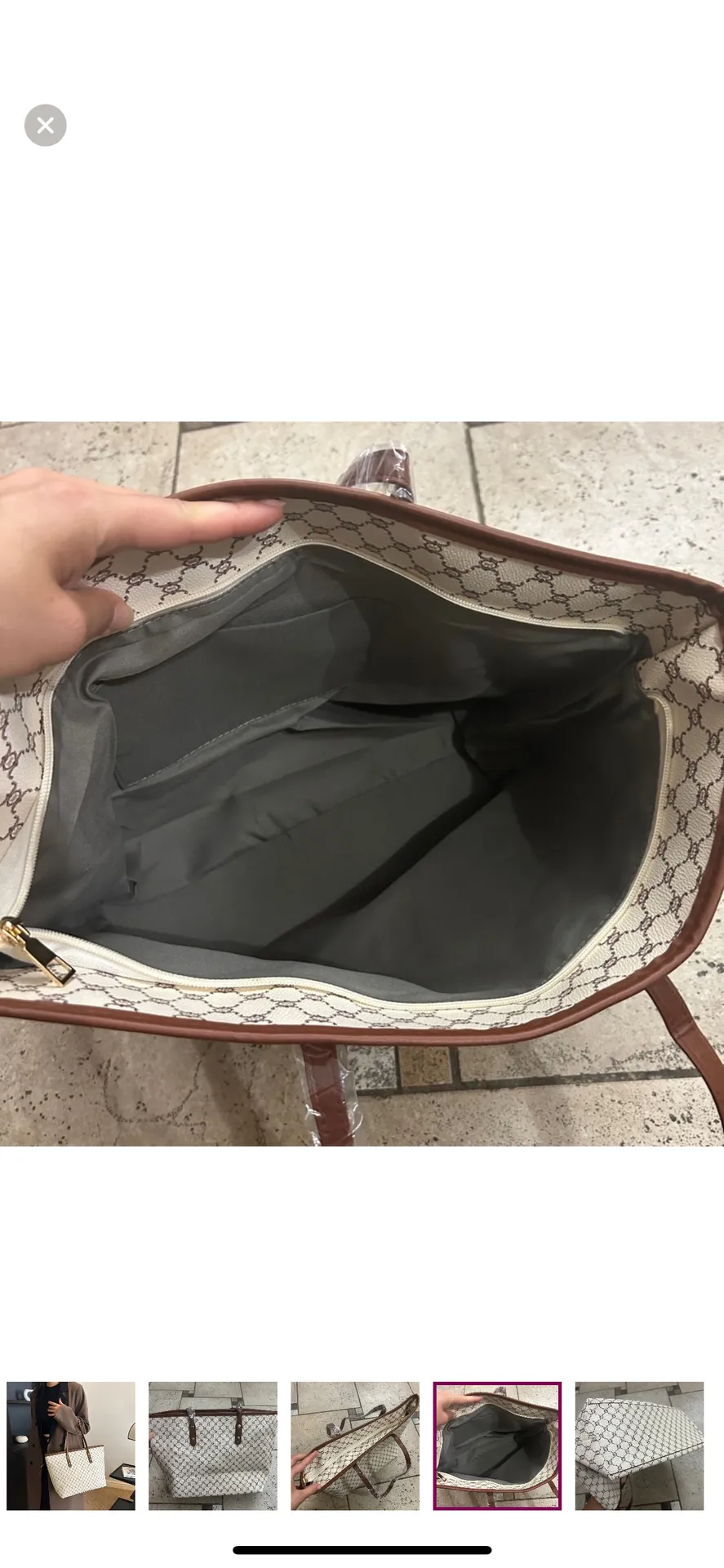 New women large tote with zipper White - Image 8