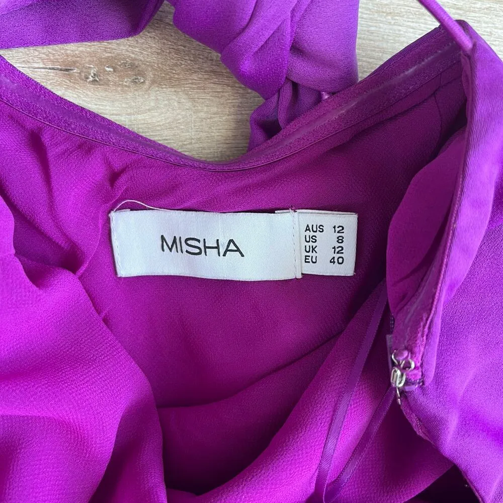 Misha Lillin Violet Neck Scarf Cocktail Dress - Image 5