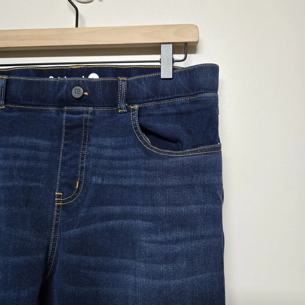Betabrand 4-Pocket Jeans Sz Large Yoga Denim Pull on Pants Dark Wash Straight - Image 2