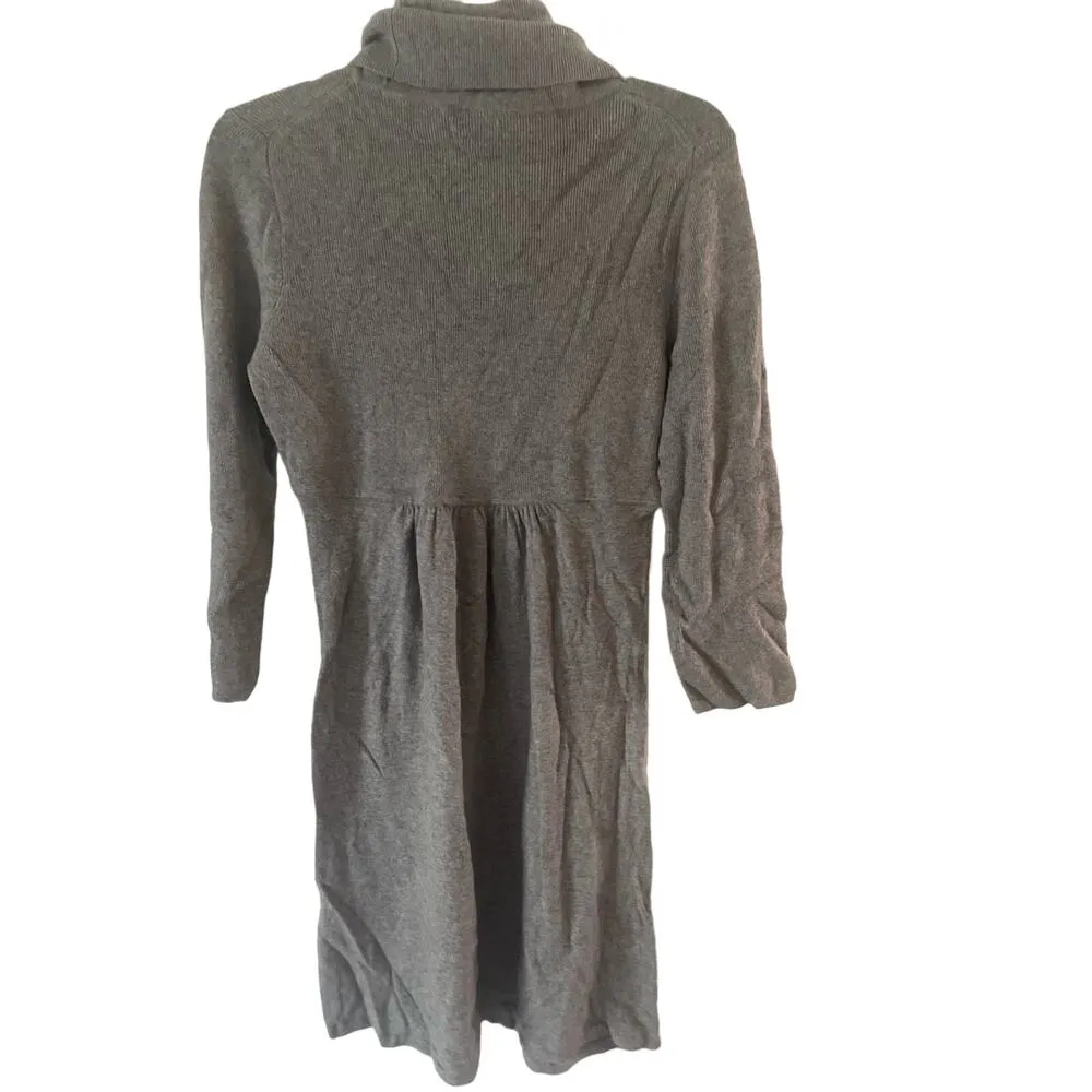 JCrew Gray Ribbed Lightweight Turtleneck Sweater dress, Size Large, B88, $34 - Image 3