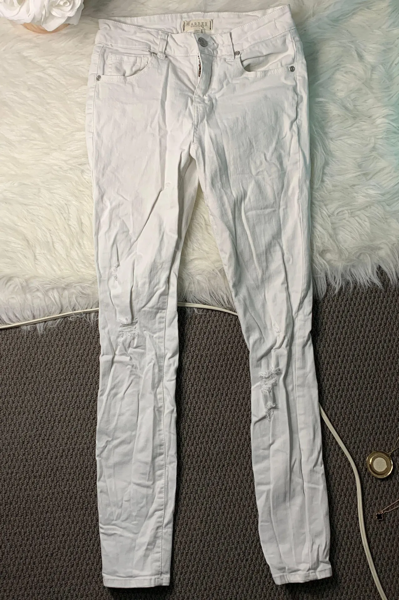 Francescas White Distressed Skinny Jeans - Image 2