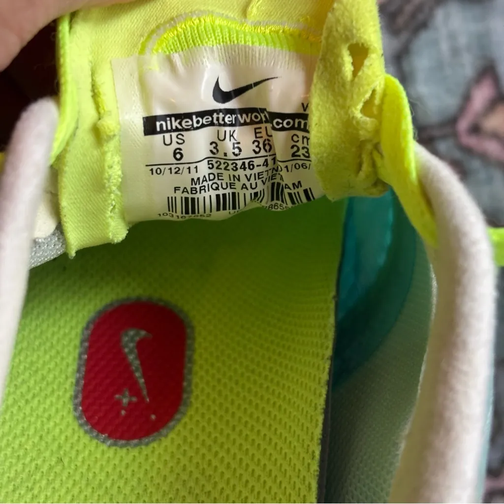 Nike Lunar‎ Montreal+ Running Shoes Women’s size 6 Blue Volt Green MTRL Lunarlon - Image 10