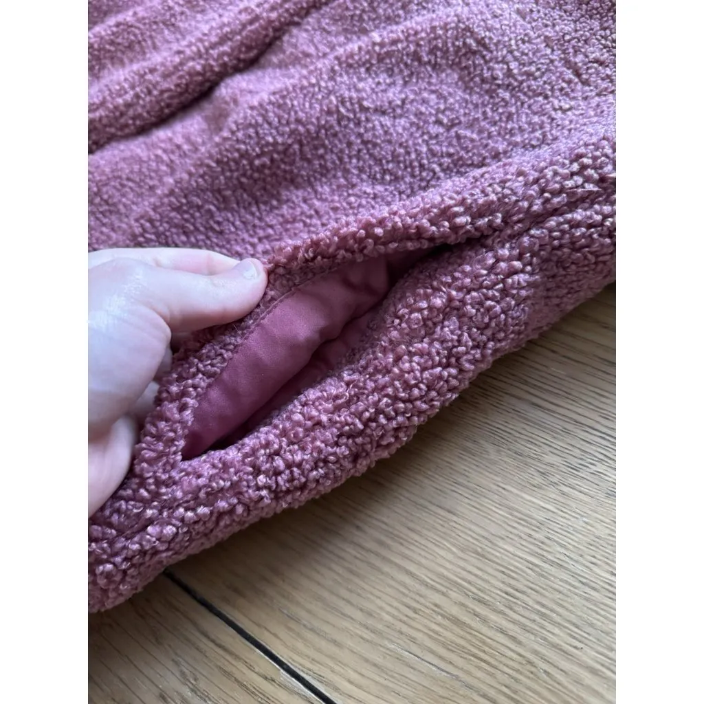 Old Navy Women Size Medium Jacket Teddy Sherpa Fleece Buttons Winter Preppy City - Image 6