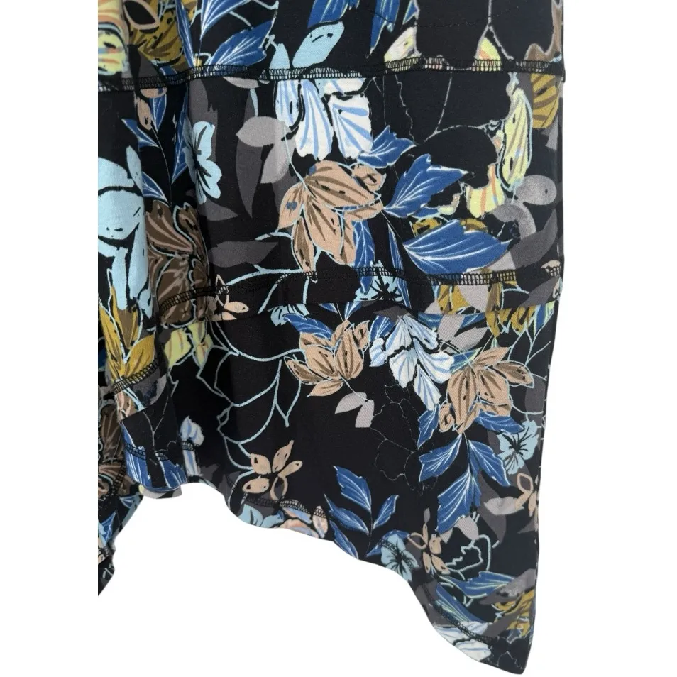 LOGO by Lori Goldstein Georgina Asymmetrical Hem Floral Midi Dress Size‎ XL - Image 10