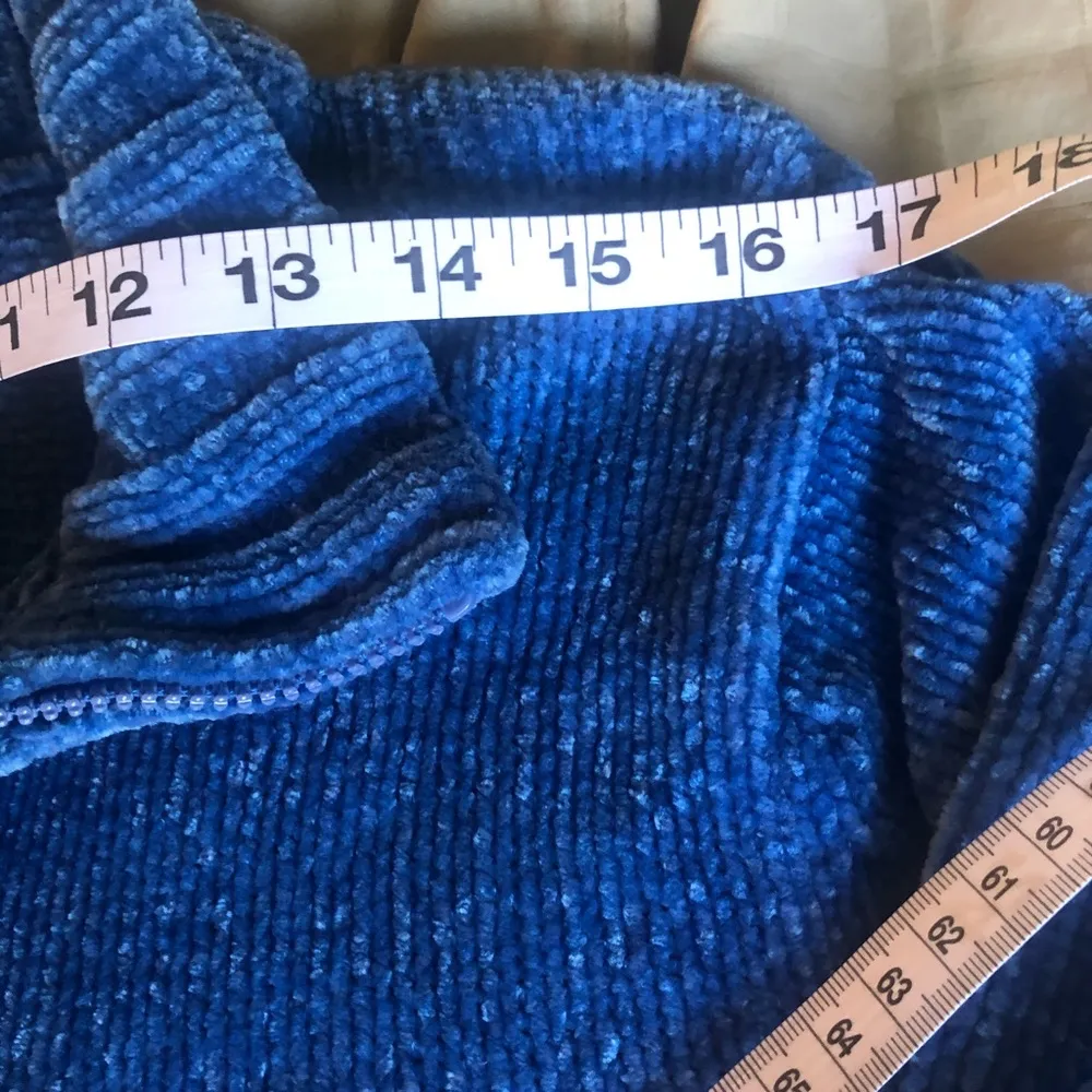 Vintage Long Sleeve ZipUp Sweater Blue M Size undefined - Image 10